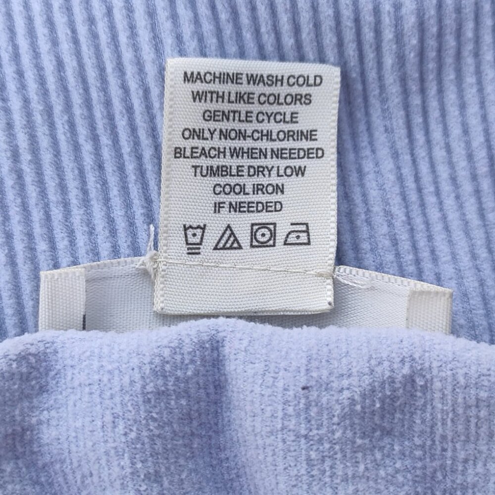 No Comment Light Blue Ribbed Tank Top Size Large - Picture 4 of 4